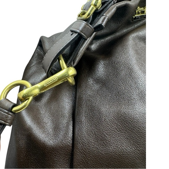 COACH Vintage Madison Isabelle Genuine Leather Chocolate Brown Hobo Bag - Picture 4 of 7